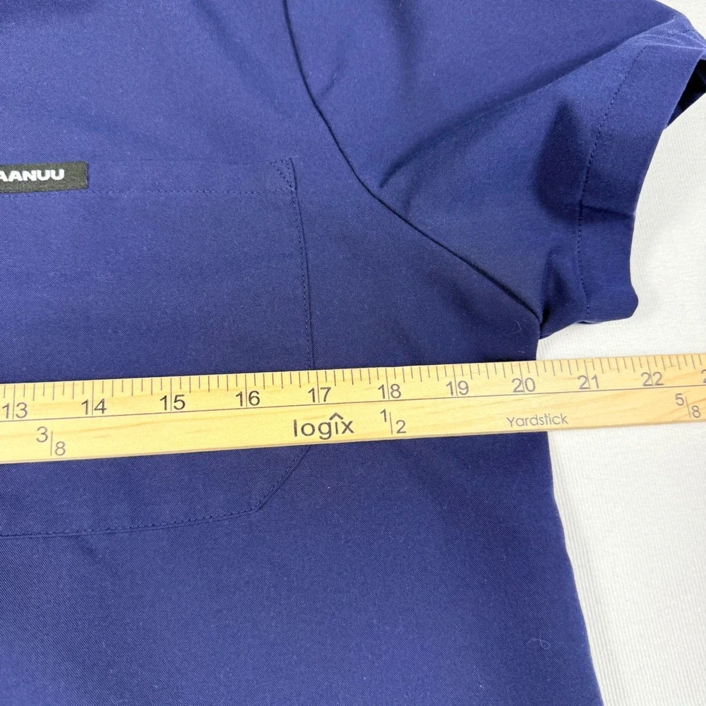 Jaanuu Scrub Set Medium Navy Blue V-Neck Top Jogger Pants Medical Uniform W10001